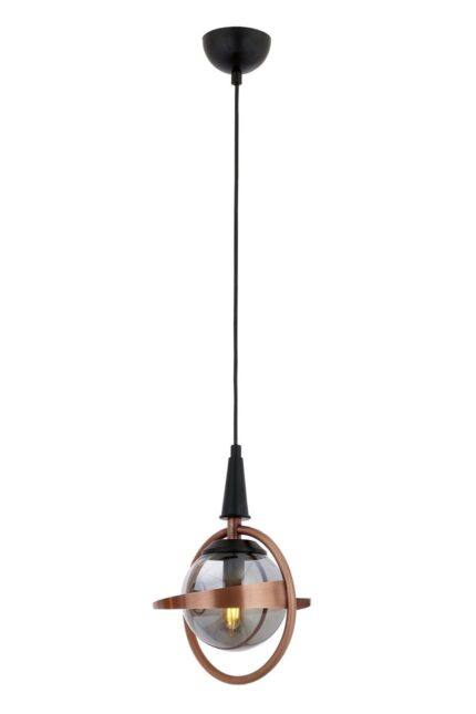 Pusula Modern Avize E14 6W 25cm Metal Siyah/Bakır Avonni-AV-1899-1BSY