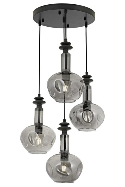 Bone Modern Avize E27 48W 35cm Metal Siyah Avonni-AV-1912-4T-GR