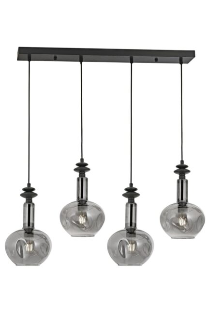 Bone Modern Avize E27 48W 80x12cm Metal Siyah Avonni-AV-1912-4Y-GR