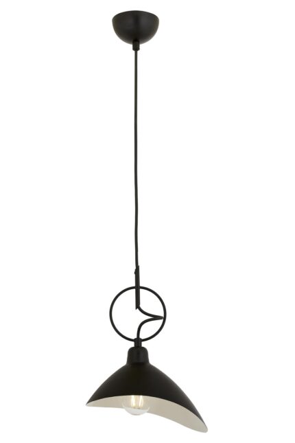 Midye Modern Avize E27 12W 24x20cm Metal Siyah Avonni-AV-9127-1BSY