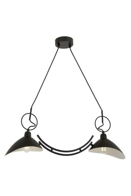 Midye Modern Avize E27 24W 78x20cm Metal Siyah Avonni-AV-9127-2Y-BSY