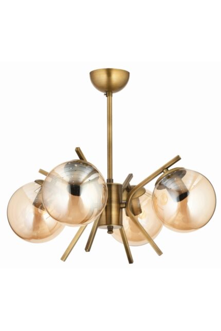 Şeffaf Modern Avize E27 48W 47cm Metal Eskitme Dorbien-FZ-7392-4E